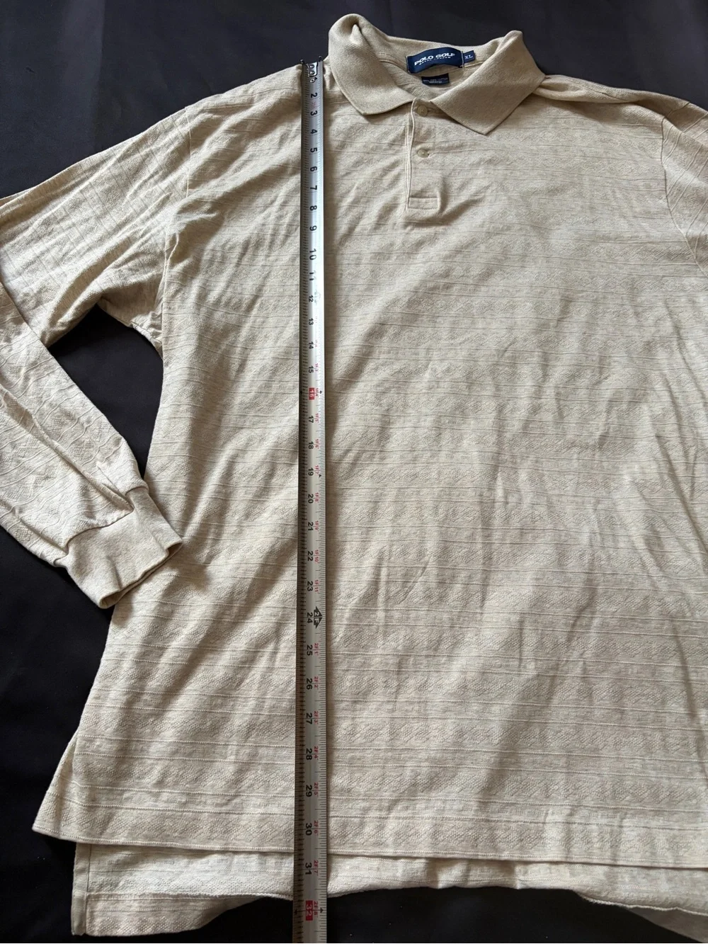 Ralph Lauren Long-Sleeve Polo Shirt in Light Beige